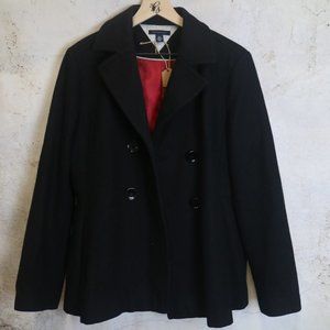 Tommy Hilfiger Double Breasted Black Pea Coat